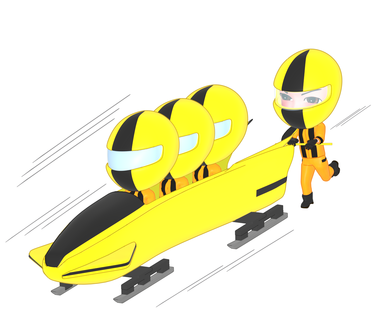 ボブスレーの選手のイラスト