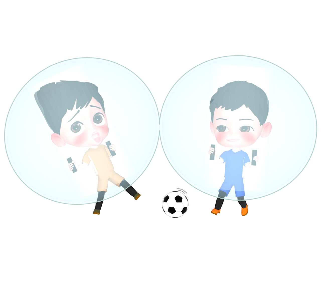 バブルサッカーのイラスト