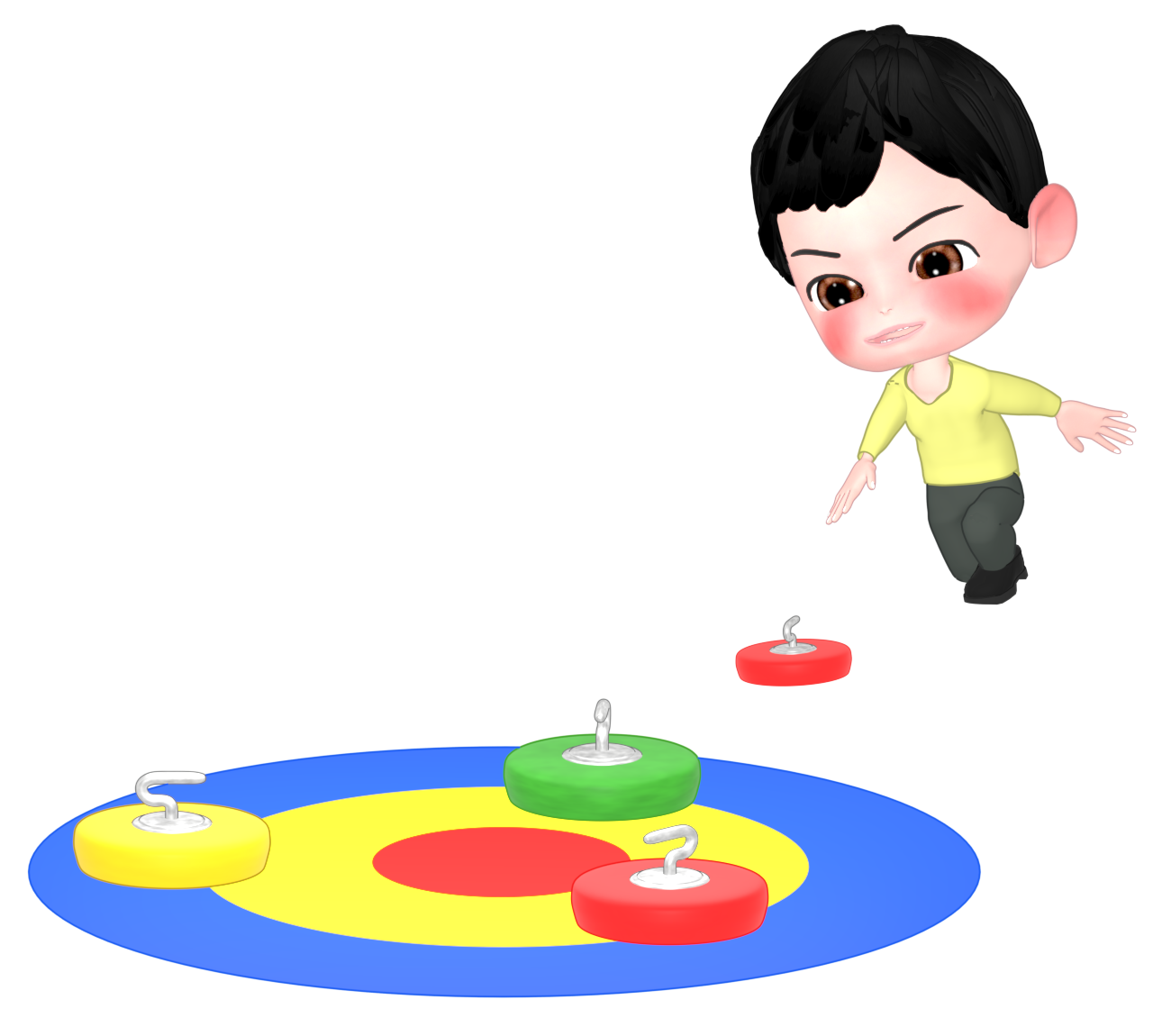 カローリングをする人のイラスト