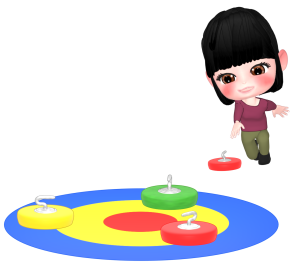 カローリングを楽しむ女性のイラスト