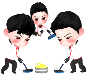 かっこいいカーリングをする人のイラスト