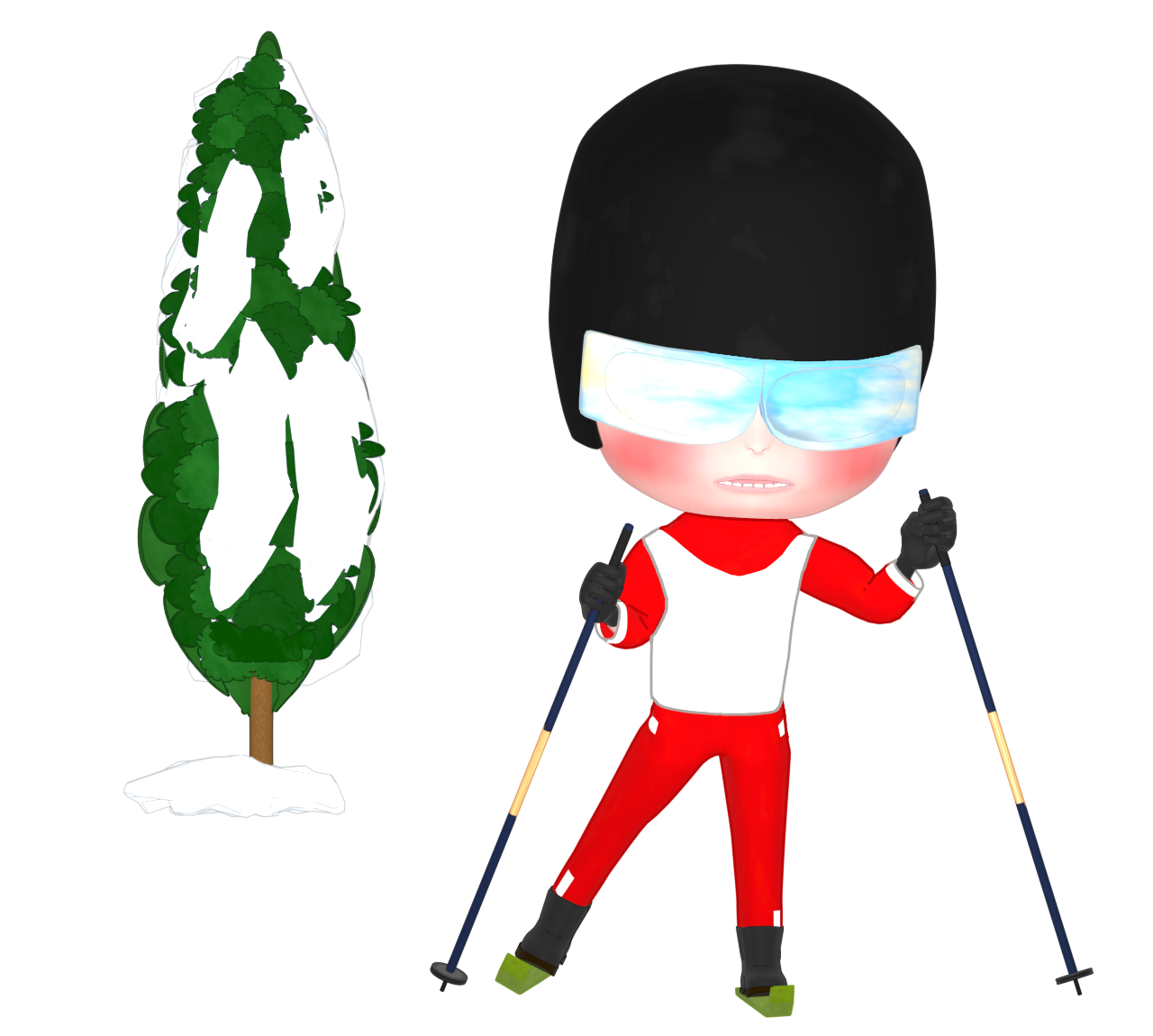 クロスカントリースキーのイラスト