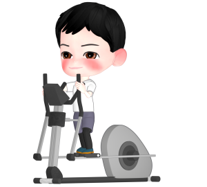 クロストレーナーで運動をする人のイラスト