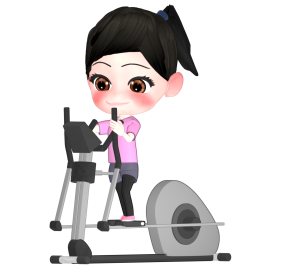 クロストレーナーを使う女性のイラスト