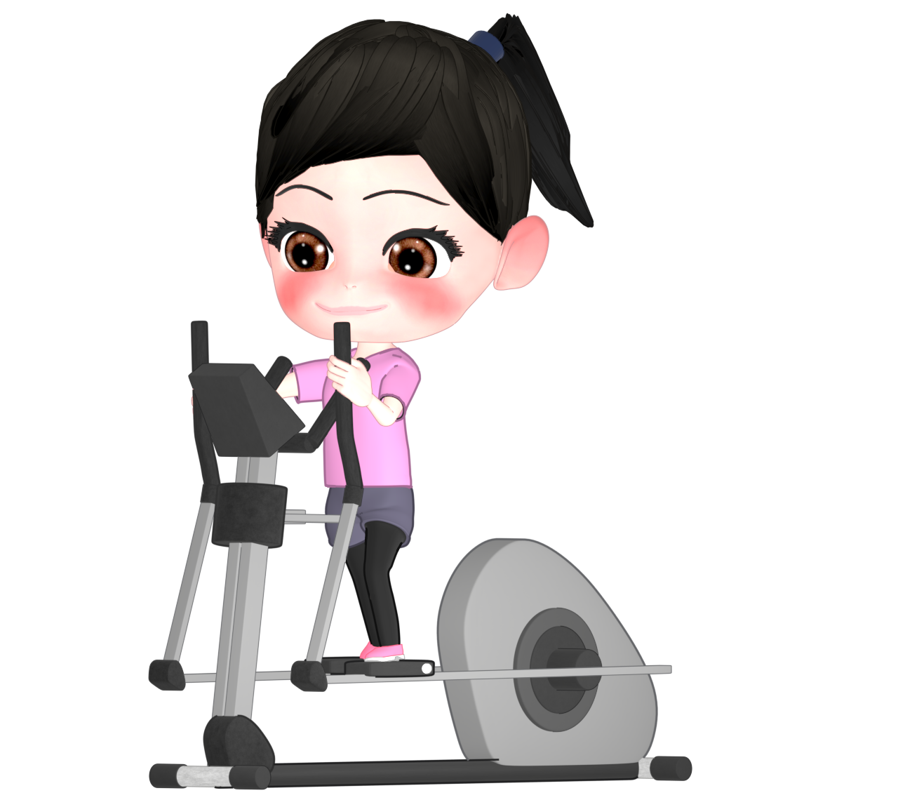 クロストレーナーを使う女性のイラスト