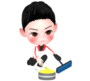 カーリング選手のイラスト