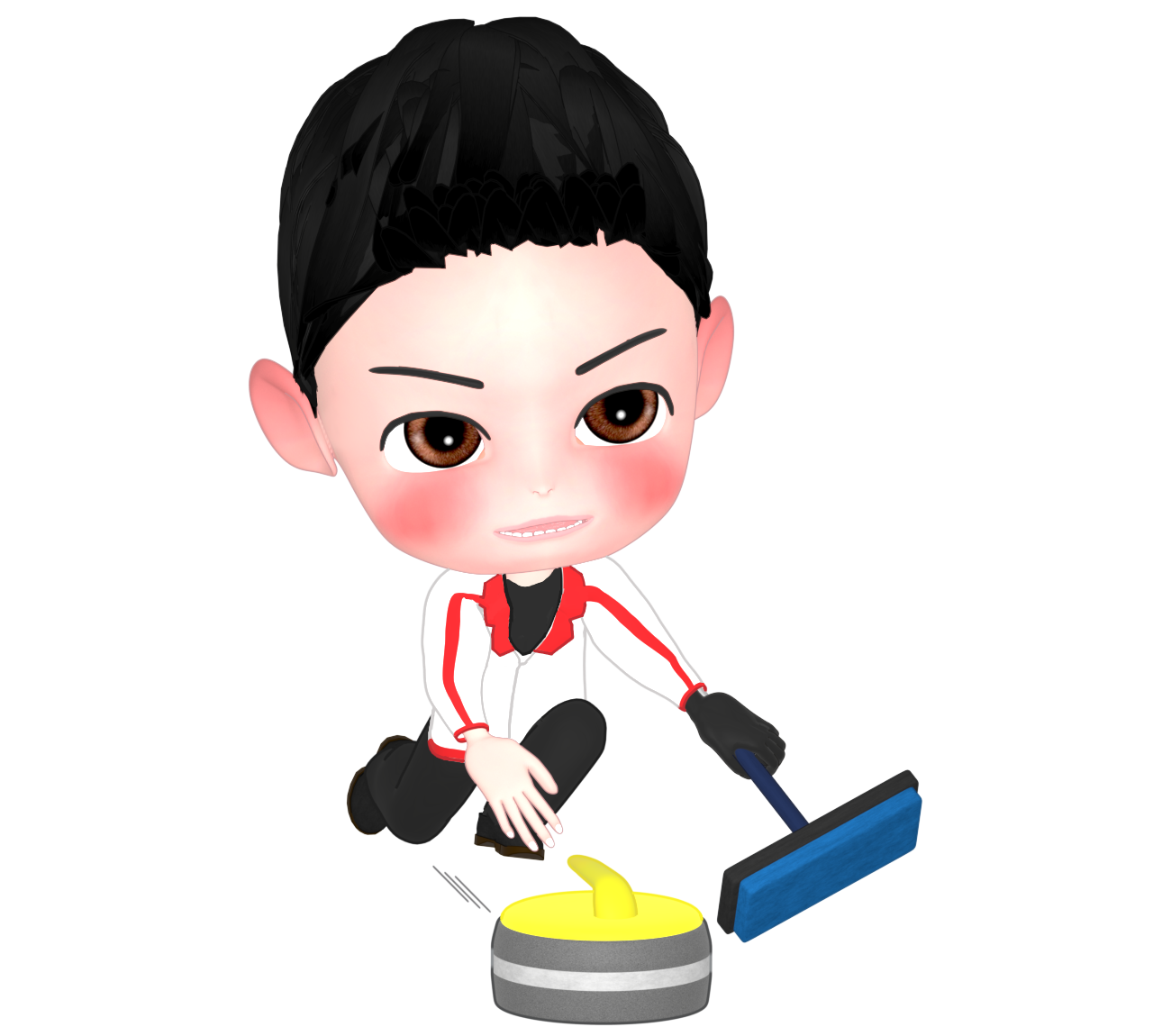 カーリング選手のイラスト