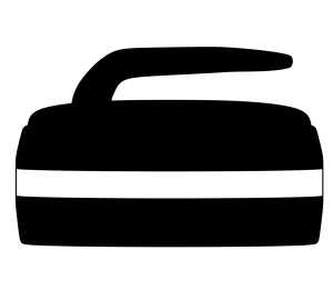 カーリングの石のシルエット