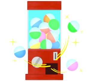 かわいいガチャガチャのイラスト