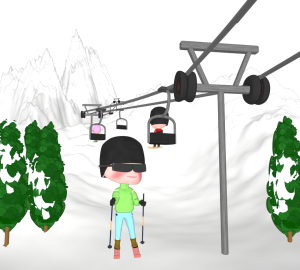 かわいいスキー場のイラスト