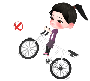 サイクルサッカーを楽しむ女性のイラスト