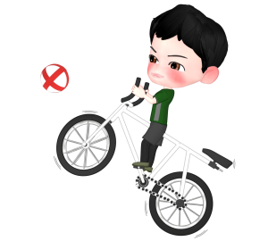 サイクルサッカーをする人のイラスト