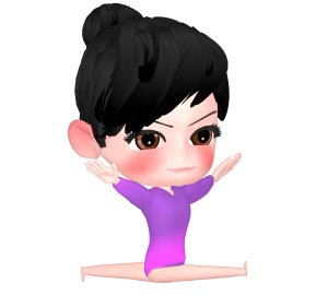 床運動をする女子の体操選手のイラスト