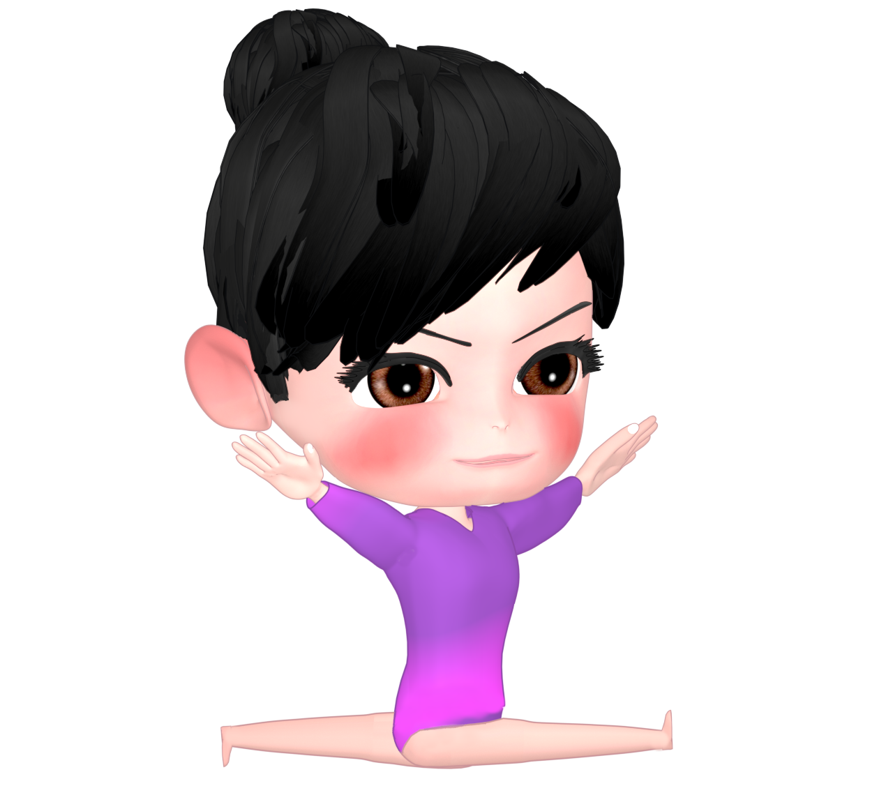 床運動をする女子の体操選手のイラスト