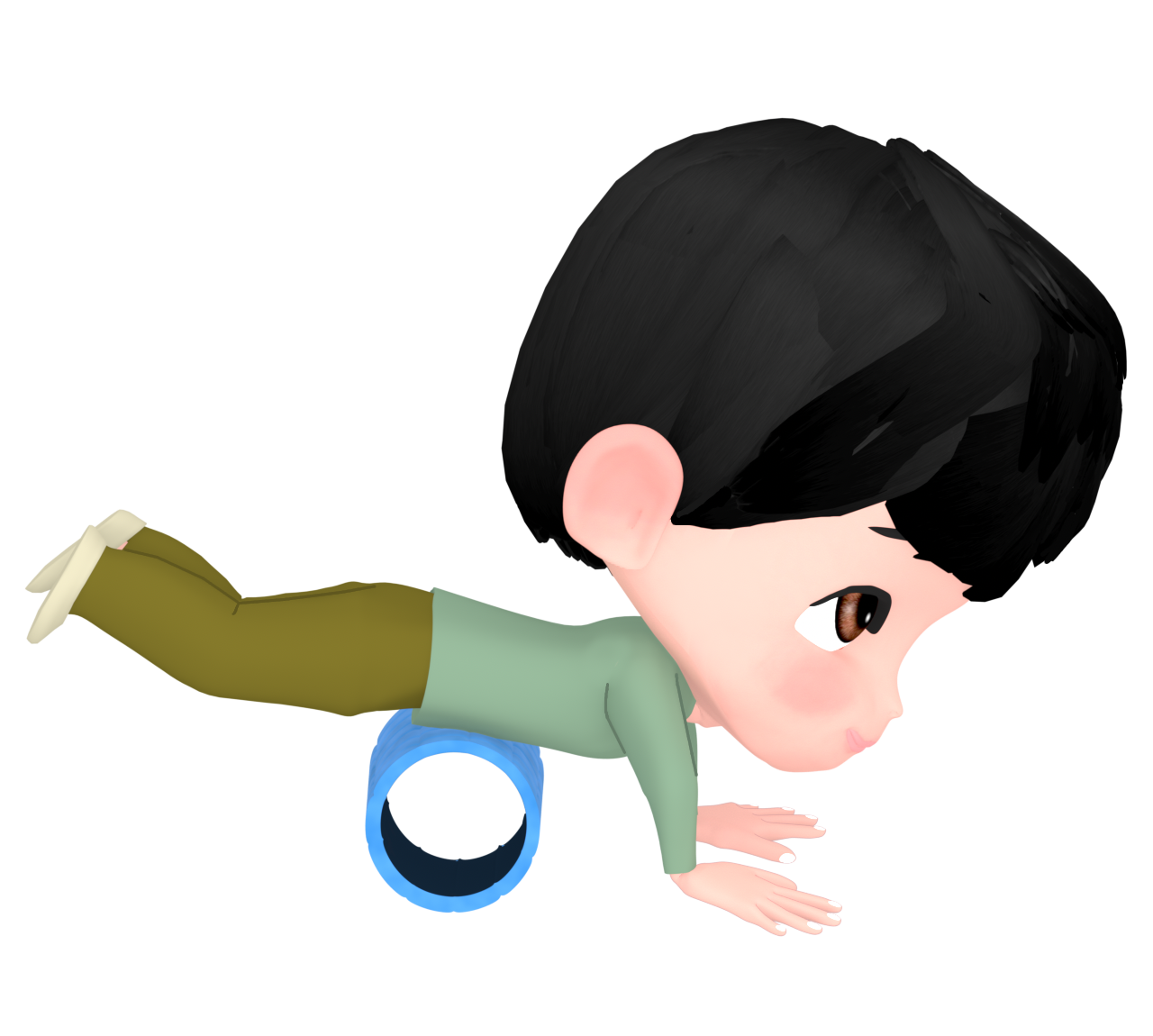 フォームローラーで筋膜リリースをする人のイラスト