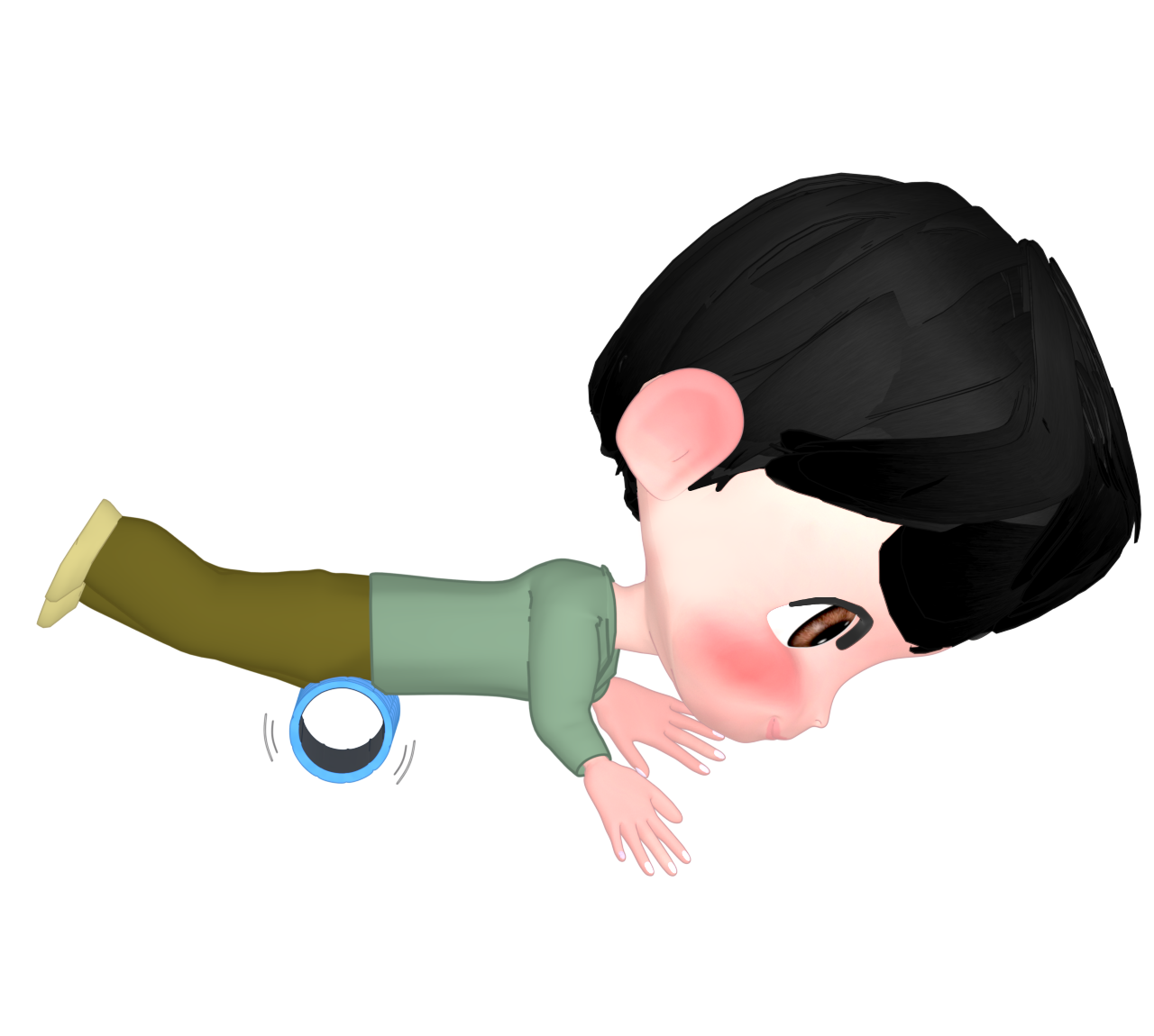 フォームローラーで筋膜リリースをする人のイラスト