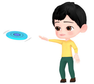 フリスビーを投げる人のイラスト