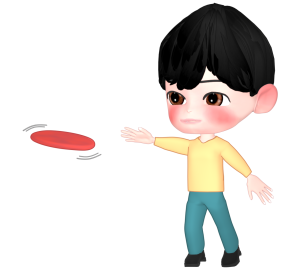 フリスビーを投げる人のイラスト