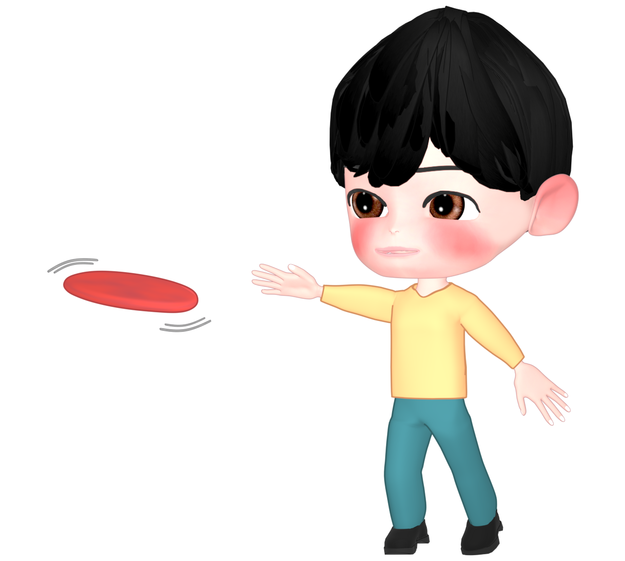 フリスビーを投げる人のイラスト