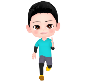 正面から見た走る男性のイラスト