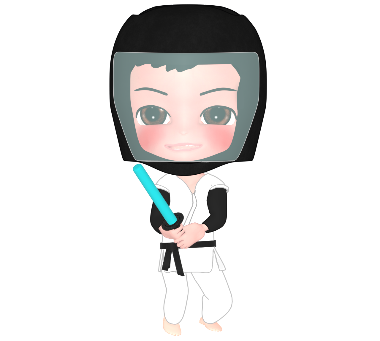 正面から見るスポーツチャンバラのイラスト