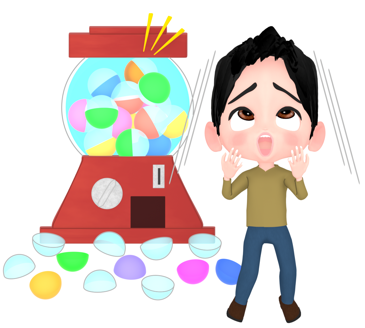 ガチャガチャでハズレた人のイラスト