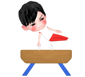 体操競技 あん馬のイラスト