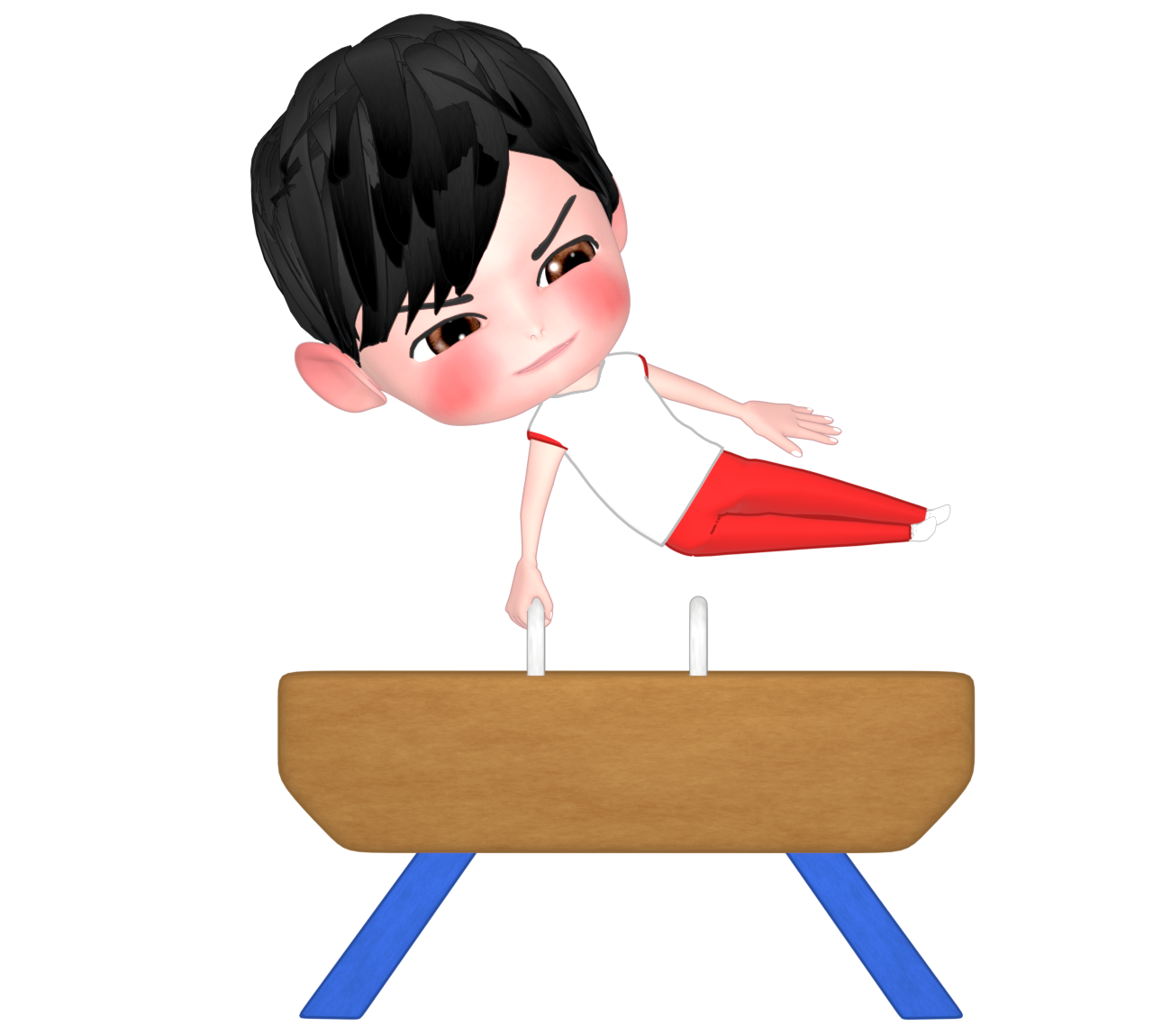 体操競技 あん馬のイラスト