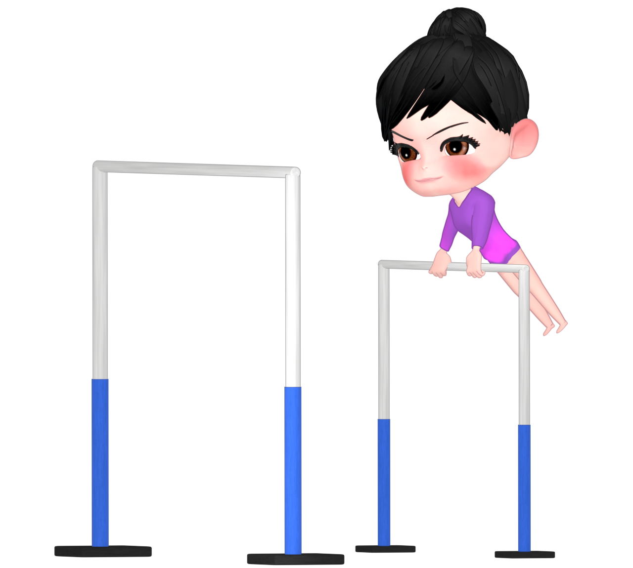 体操競技 段違い平行棒のイラスト