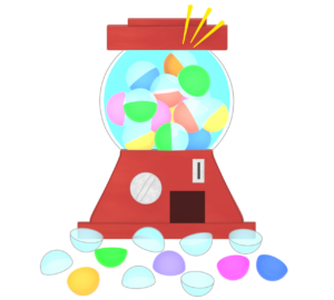 当たらないガチャガチャのイラスト