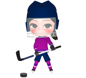 アイスホッケー 女子のイラスト