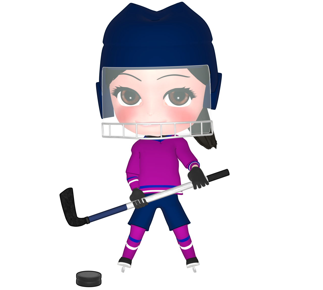 アイスホッケー 女子のイラスト