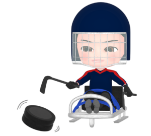 アイススレッジホッケーのイラスト