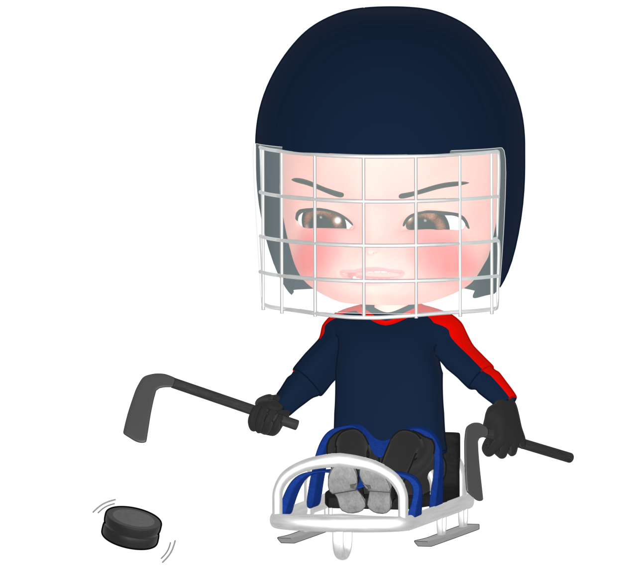 アイススレッジホッケーのイラスト