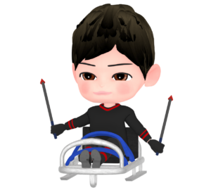 アイススレッジスピードレースのイラスト