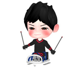 アイススレッジスピードレースのイラスト