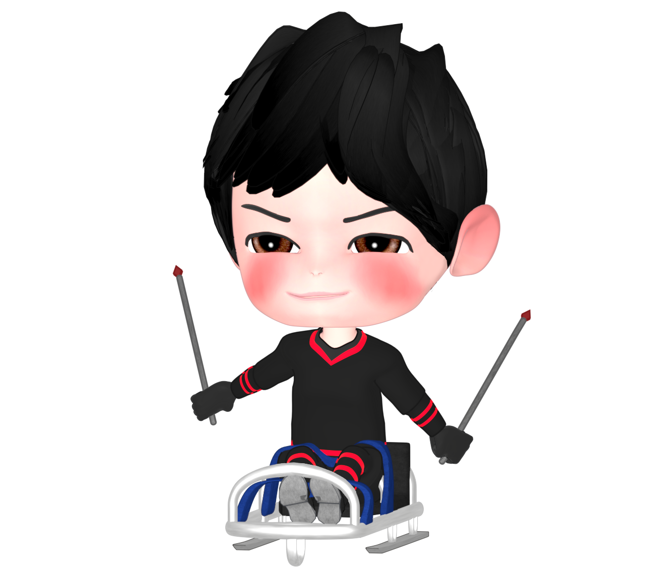 アイススレッジスピードレースのイラスト