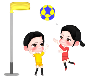 コーフボールをする女性のイラスト