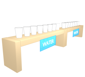 マラソンの給水所のイラスト