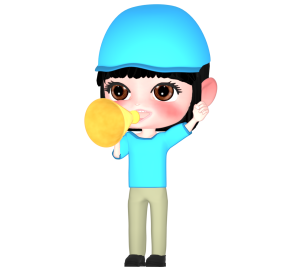 メガホンで声援を飛ばす女性のイラスト