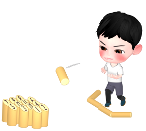 モルックを投げる人のイラスト