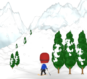 山岳スキーのイラスト