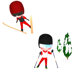 ノルディック複合のイラスト