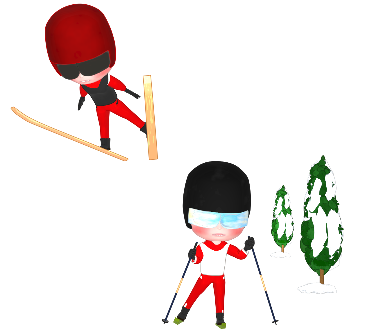 ノルディック複合のイラスト