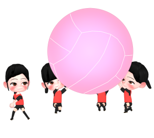 オムニキン キンボールを楽しむ女性のイラスト