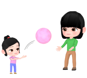 親子で運動をするイラスト