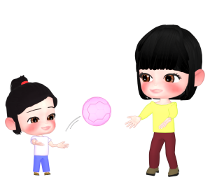 親子で運動をするイラスト