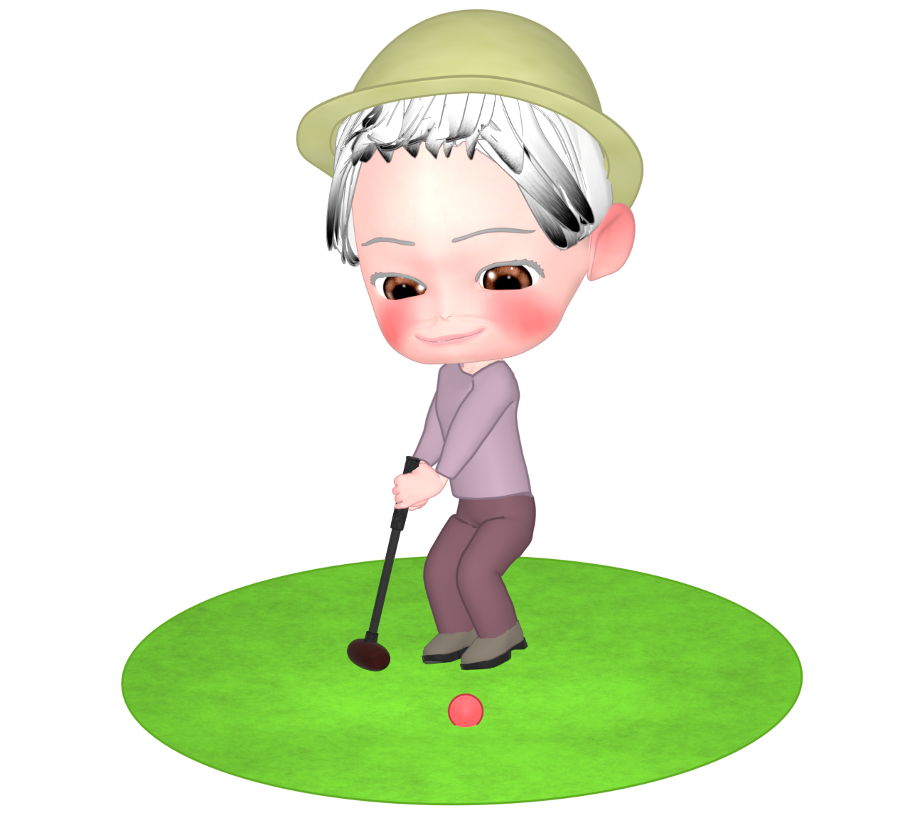 パークゴルフを楽しむ高齢者のイラスト