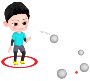 ペタンクをする人のイラスト