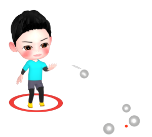 ペタンクをする人のイラスト